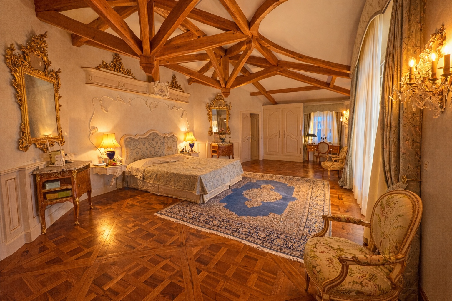 Primary bedroom with refined finishes
